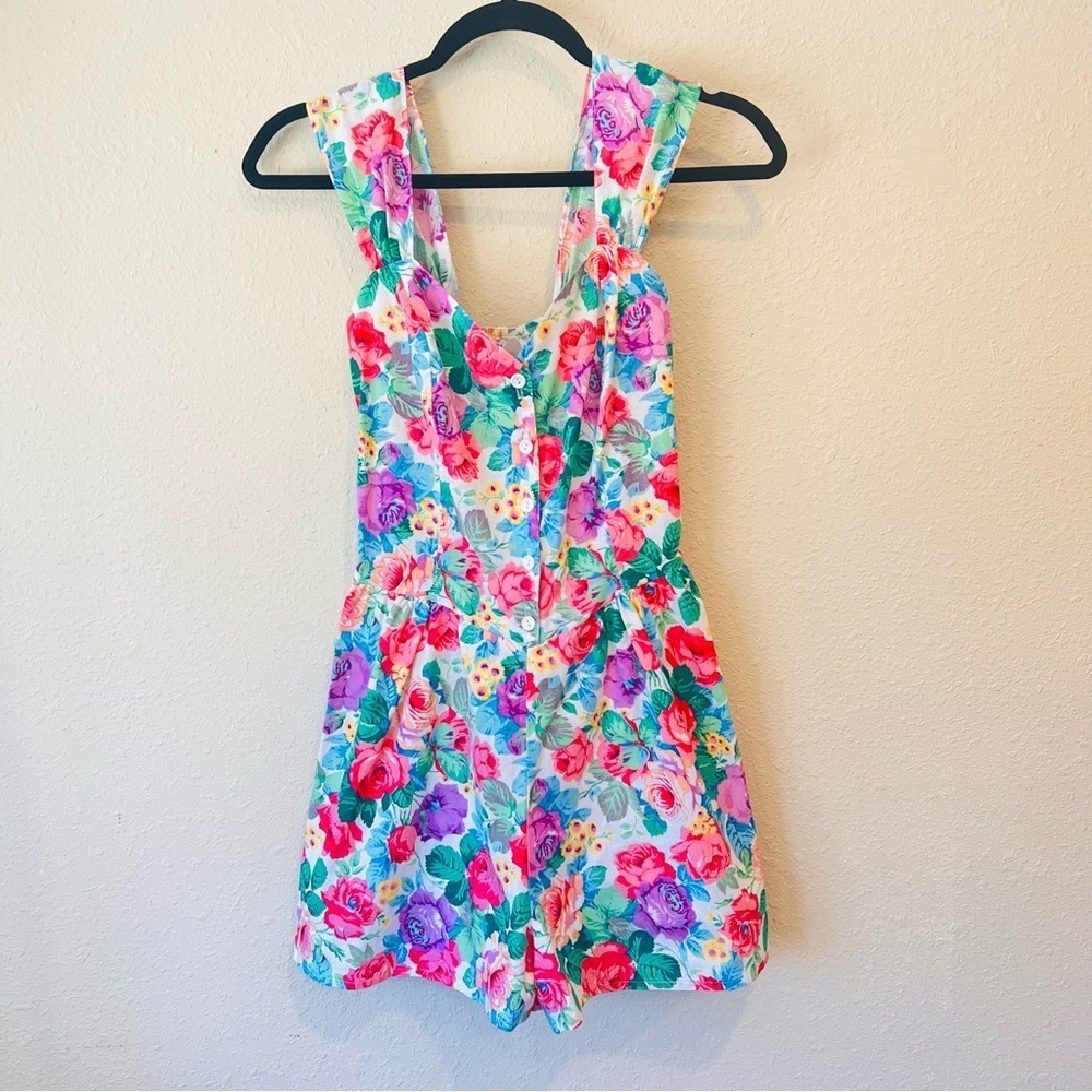Sold Vintage 90s 80s Floral Retro Avon Overalls Romper Jumpsuit Small